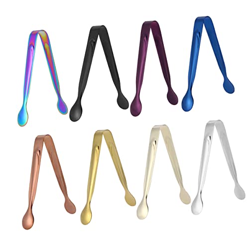 PRETYZOOM Practical Ice Clip Food Clip 6pcs Stainless Steel Tongs Simple Design for Cookie Dishwasher Safe