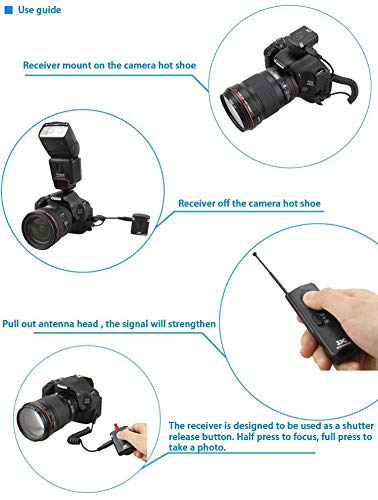 Mando a Distancia inalámbrico para cámara OM System OM-1 Mark II Olympus OM-D E-M1 Mark II (30 Metros, 433 MHz) de JJC. Compatible con Interruptor de Cable Remoto Olympus RM-CB2 - imagen 3