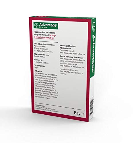 Advantage Spot On Flea Treatment For Large Dogs 10 - 25kg (4 pipettes ...