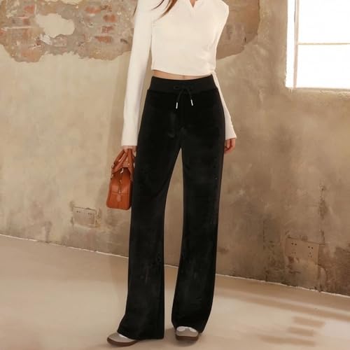 Image of BONVEN Womens Y2k Gothic Drawstring Flare Pants Streetwear Casual Star Rhinestone Low Rise Disco Pants Bell Bottoms