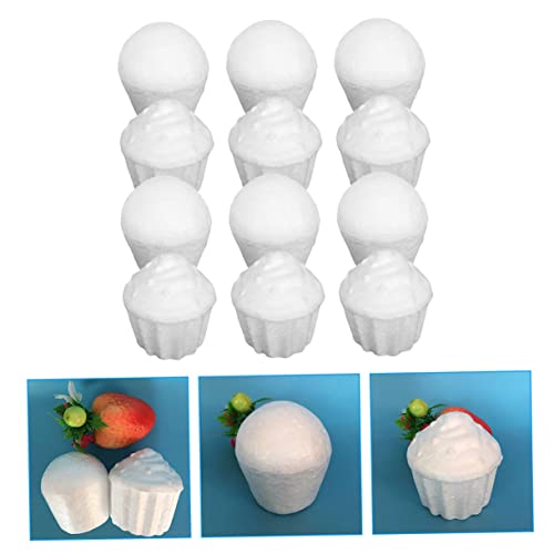Kisangel Modelagem De Bolo De Espuma De Cupcake 36 Peças Branco