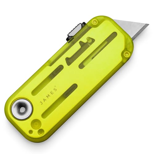 Best Knife Brands Edc: Top Durable Folding Knives for Everyday Use 4 JAMES° The Palmer Clear Utility Knife, 100% Recycled PCTG Handles, Buttery Smooth Action, Refined Tool Free Blade Changes, Electric Green Grip