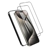 DXFAU【2枚入り】 iPhone 15 Pro 強化ガラスフィルム 6.1インチ 全面保護 高透過率 気泡防止 指紋付着防止 液晶保護フィルム ガイド枠付き 貼り付けは簡単（ アイフォン15 Pro用）