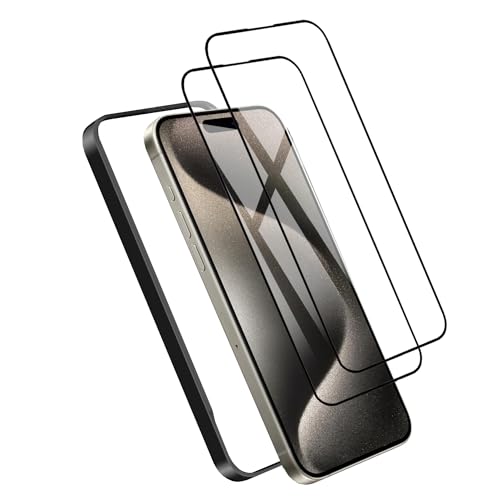 iPhone15 128GB　フィルム貼り付け済み 保護ガラスフィルム iphone15 iphone14 ガイド枠つき 貼り付け