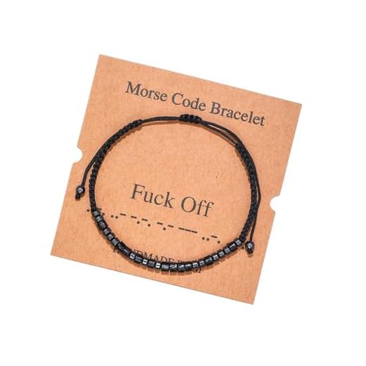 TESTRYE Morse Code Bracelets for Men Women,Morse Code Bracelets with Adjustable String,Inspirational Gifts Bracelets for Men Friends Women (FucK OFF)