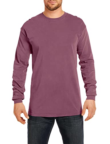 Comfort Colors Ringspun Garment-Dyed Long-Sleeve T-Shirt (C6014)- Berry, Xl #TOP17