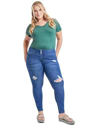 Royalty For Me Womens Women's Plus Size Sustainable Stacked Waistband Skinny Jeans4