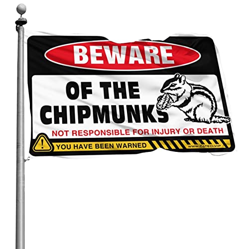 Drapeau Méfiez-vous des Chipmunks géant 152 x 244 cm au style brasserie