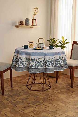 Toalha de Mesa POP Retangular Estampada 6 Lugares Oriente 1,40 m x 2,10 m Com 1 peça, Lepper, Azul