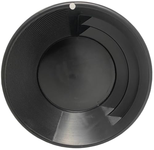 Sluice Fox Gold Pan with Patented Vanishing Riffle Set Spiral Gold Finishing Pan for Prospecting & Paydirt Green Black Purple 9 11 or 15 Black_9