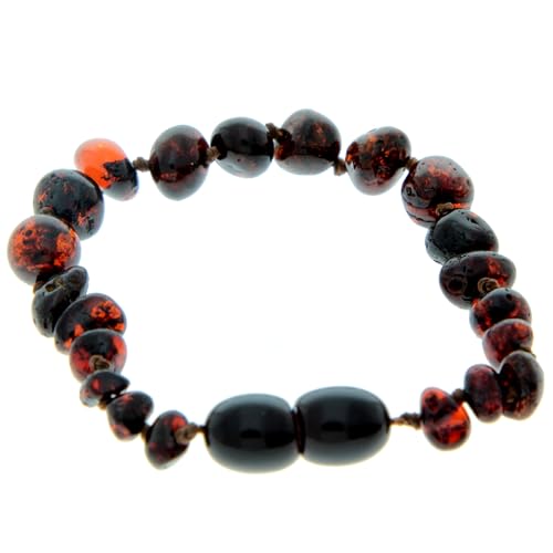 Tobillera de ámbar báltico original hecha a mano SilverAmber en talla de 12 cm