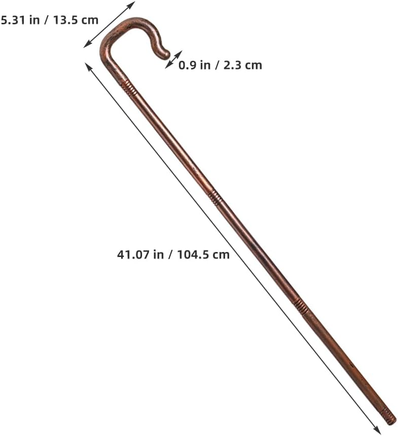 2Pcs Halloween Party Props Dark Brown Plastic Staff Cane for Stage Performance Decoration