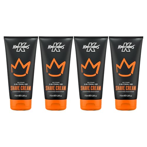 Image of King of Shaves 2 in 1 No Foam Shaving Cream and Post Shave Moisturiser for Men 4x175ml