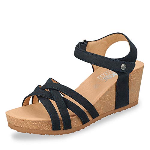 Rieker V8353-14, Sandalias con Plataforma para Mujer, Azul (Pazifik 14), 37 EU