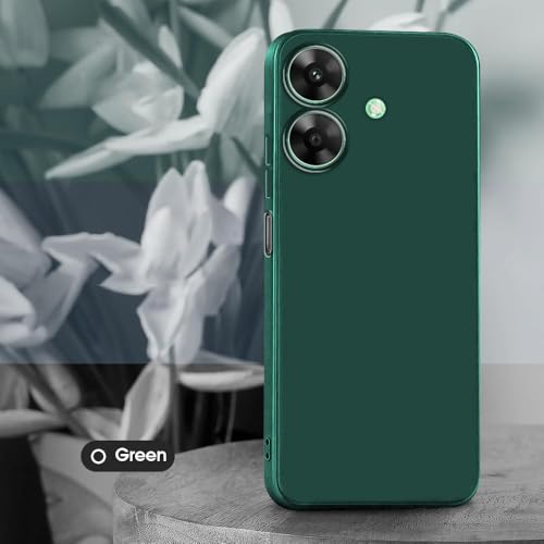 Image of Back Cover for Realme C61 4G / Narzo N61 4G | Full Camera Protection | Premium Liquid Silicon Case | Flexible Bumper Case for Realme C61 4G / Narzo N61 4G (Green)