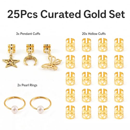 Olen Gold Hair Jewelry para Trenzas, 25 piezas miniatura 2
