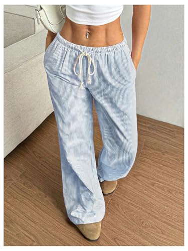 SOLY HUX Women's Drawstring Straight Leg Baggy Pants Casual Lounge Pants Trousers with Pocket4