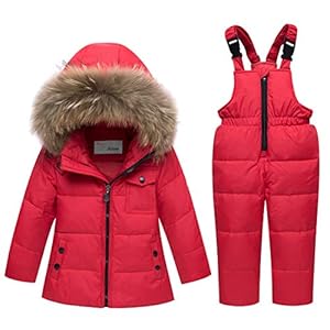 Kids Winter Puffer Jacket and Snow Pants 2-Piece Snowsuit Skisuit Set