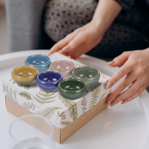 Set de 6 tazones cerámicos para aceites esenciales miniatura 5