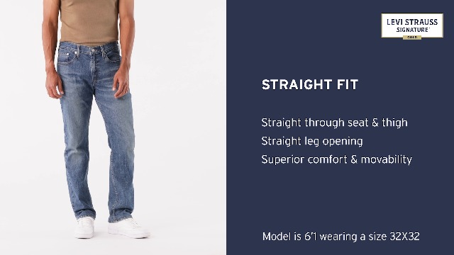 Levi Strauss Signature Gold Men's Straight Fit Jeans, Amplitude