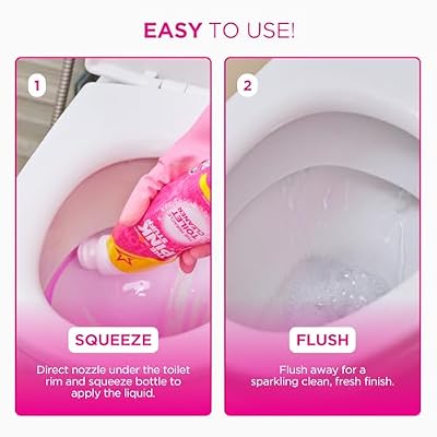 The Pink Stuff Miracle Toilet Cleaner, 750ml Powerful Stain-Removing Gel for a Sparkling Clean Bowl Eliminates Limescale, Tough Stains & Odors with Fresh Rhubarb Scent