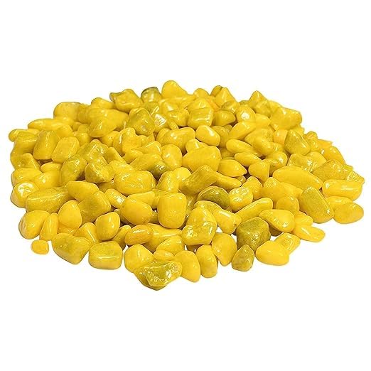 BKD 1 Kg Polished Yellow Vivarium Stones for Plants Pots, Aquarium Fish Tank, Vivarium for Decoration, Aquarium, Table and Vivarium Decor, Vase Fillers for Vivarium-image-39