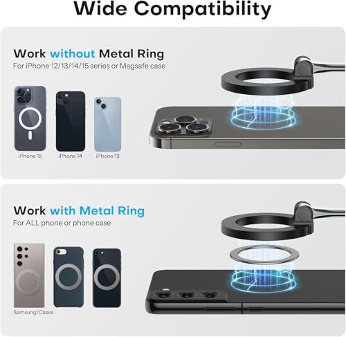 Image of FKU Magnetic Airplane Phone Holder, 360Rotating Foldable Mobile Stand, Plane Travel Essential Accessories for iPhone 16-12 Pro Max /Magsafe Case (Magnetic Airplane Phone Holder)