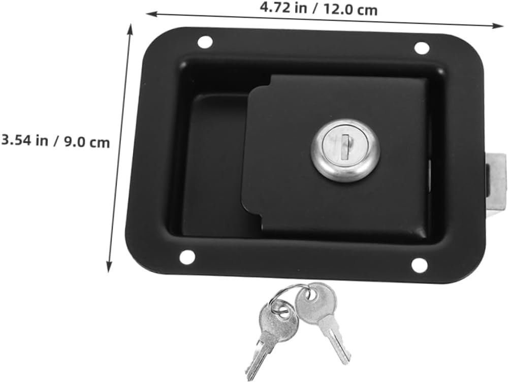 VILLCASE 4pcs RV Trailer Door Latch Replacement Set Secure Black Lock for Travel Trailers and Campers Sturdy Motorized Toolbox Lock Compatible with RVs and