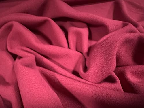 Scuba - Tela de punto doble de elastano crepé elástico, por metro, color fucsia