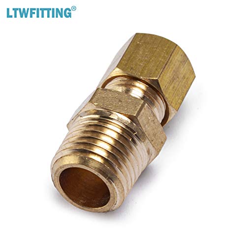 Ltwfitting Brass 1/4 Od X 1/4 Male Npt Compression Connector Fitting(Pack Of 5) #TOP3