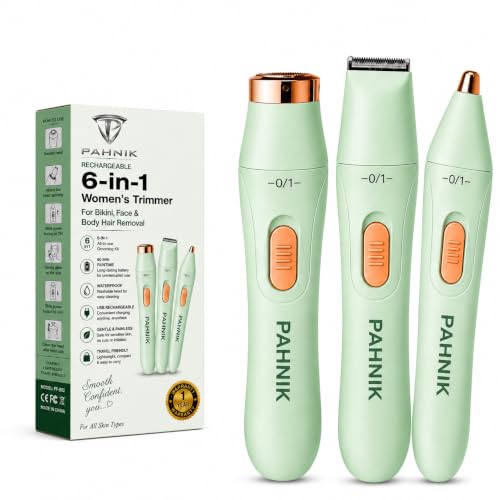 Image of 6-in-1 Trimmer For Woman | Facial Hair Removal Machine | Bikini Trimmer for Woman | Private Part | Face, Eyebrow & Underarm | 90 Min Runtime, USB Charging, Waterproof, Painless