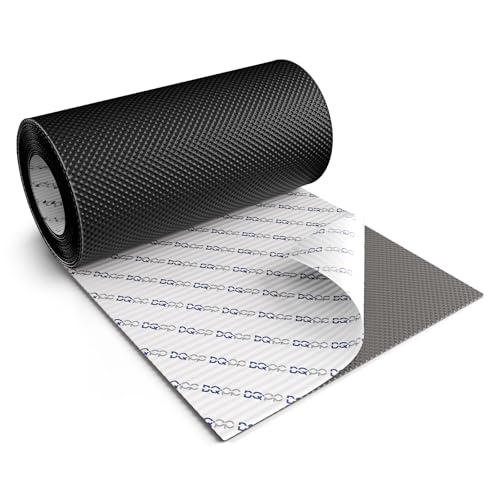 DQ-PP WANDANSCHLUSSBAND – Länge 5m – Breite 300mm – Schwarz RAL 9005 – hochwertiges Aluminium und Butyl – Selbstklebend – Dach Kaminanschlussband 3D Struktur Dachabdeckung Aluminiumband