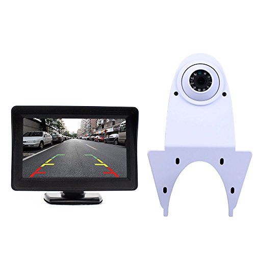 Navinio Car Third Roof Top Mount Brake Lamp Camera Brake Light Rear View Backup Camera+4.3" LCD Car Dashboard Color Monitor for Mercedes Sprinter Viano Vito Transit Ducato VW Crafter T5 - Image 2
