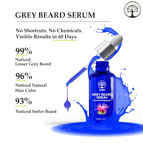 Image of Greys Beard Serum (55 ml) - Helps to Restore Natural Black Color of Grey White Beard | Reduces Breakage & has Long-lasting Results - Suitable for all Beard Types