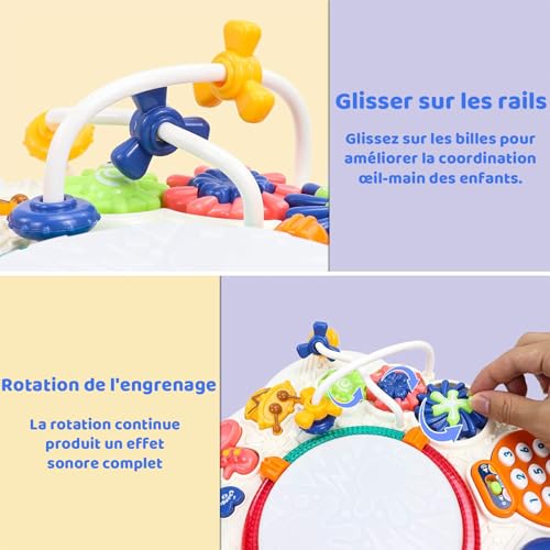 Jouet Bebe 1 an - Table Activité Bébé 6 en 1 Jouet Enfant Jeux Bebe 1 2 3 Ans Fille Garçon Table d'Activité Musicale Bebe Jouet Eveil Éducatif Cadeau pour Noel Enfant – Image 4