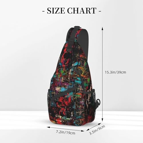 Funny Crossbody Bag Graffiti Shoulder Bag Backpack Cool Sling Bag Chest Casual Daypack for Outdoor3