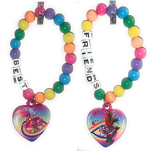 Trolls 2 World Tour Best Friends Accessory 6 Piece Set For Kids, With Snap Clip Barrettes, Best Friends Bracelets, And Rings. #TOP3