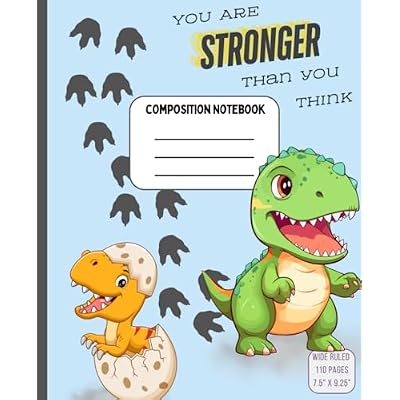 Dinosaur Brave Composition Notebook - Wide Ruled Pages
