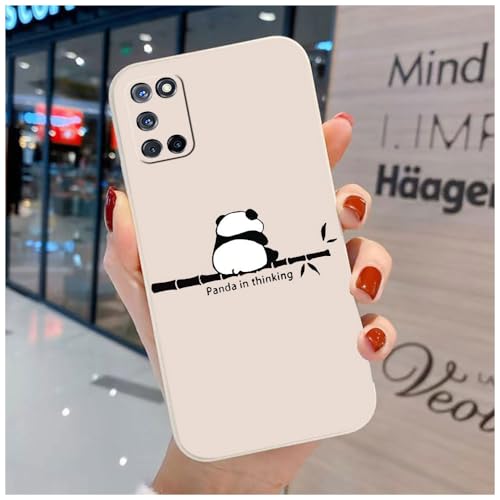 Bonita Funda Compatible con OPPO A52/OPPO A72/OPPO A92 - Cómoda Case TPU Suave Gato Oso Dibujos Animales Cover