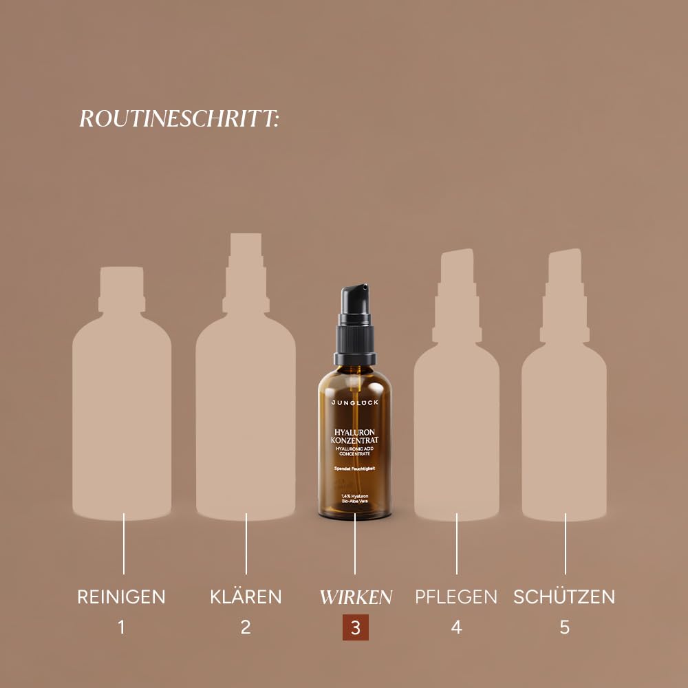 JUNGLÜCK Hyaluron Concentrate | Gives you valuable moisture & a fresh complexion | Reduces dryness lines