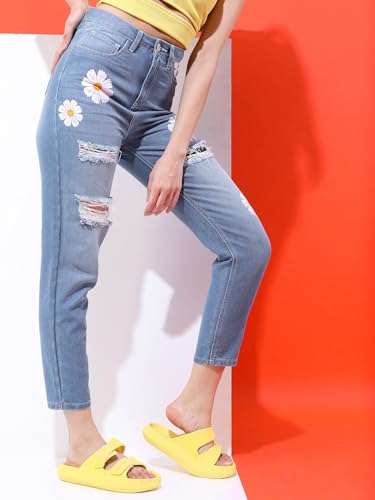 Image of Tokyo Talkies Women's Regular Fit Cropped Jeans| Mid-Rise| Jeans Pant