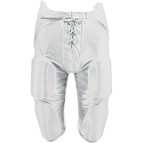 MARTIN SPORTS Integrated Dazzle Football Pants, Youth, White, 2X-Large