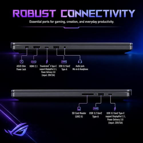 Image of ASUS ROG Zephyrus G16 All-Around Gaming Laptop, 16 inch 2.5K OLED 240Hz Display, Intel Core Ultra 9 285H, GeForce RTX 5070, 16GB RAM, 1TB PCIe 4.0 SSD, Wi-Fi 7, Bag-Ready Notebook, Eclipse Gray