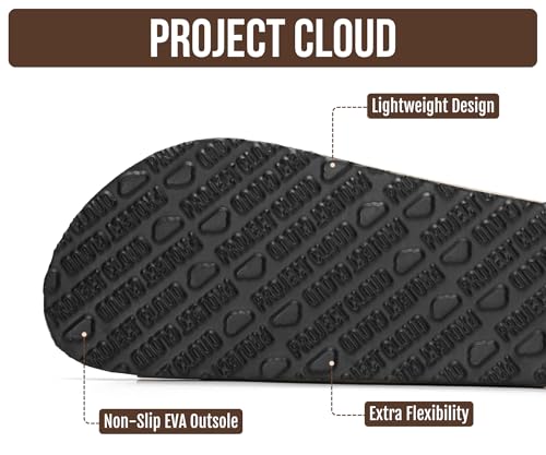 Image of Project Cloud 100% Genuine Leather Flat Sandals For Women 2026 Cork Footbed Womens Sandals with Memory Foam and arch support Vacation Essentials Slides for Women Footwear (Venita)
