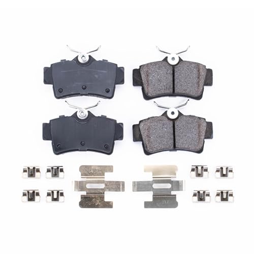 Image of PowerStop Rear Brake Pads for Ford Mustang 1994-04 - Z17 Ceramic Brake Pads with Installation Hardware, 17-627