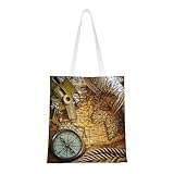 Versatile e abbinabile: questa borsa per la spesa classica con stampa di bussola e vecchia mappa del mondo viene fornita con un semplice stile casual, super versatile e facile da abbinare a tutti gli abiti quotidiani. Si adatta perfettamente a diverse occasioni quotidiane, senza tempo e pratico per il trasporto quotidiano, l'uso all'aperto e la conservazione domestica tutto l'anno.