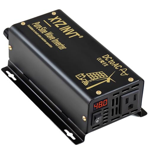 Image of XYZ INVT 300W Pure Sine Wave Inverter DC 48V to AC 110V 120V Power Converter 600W Peak with LED Display for Most Small Power Appliances