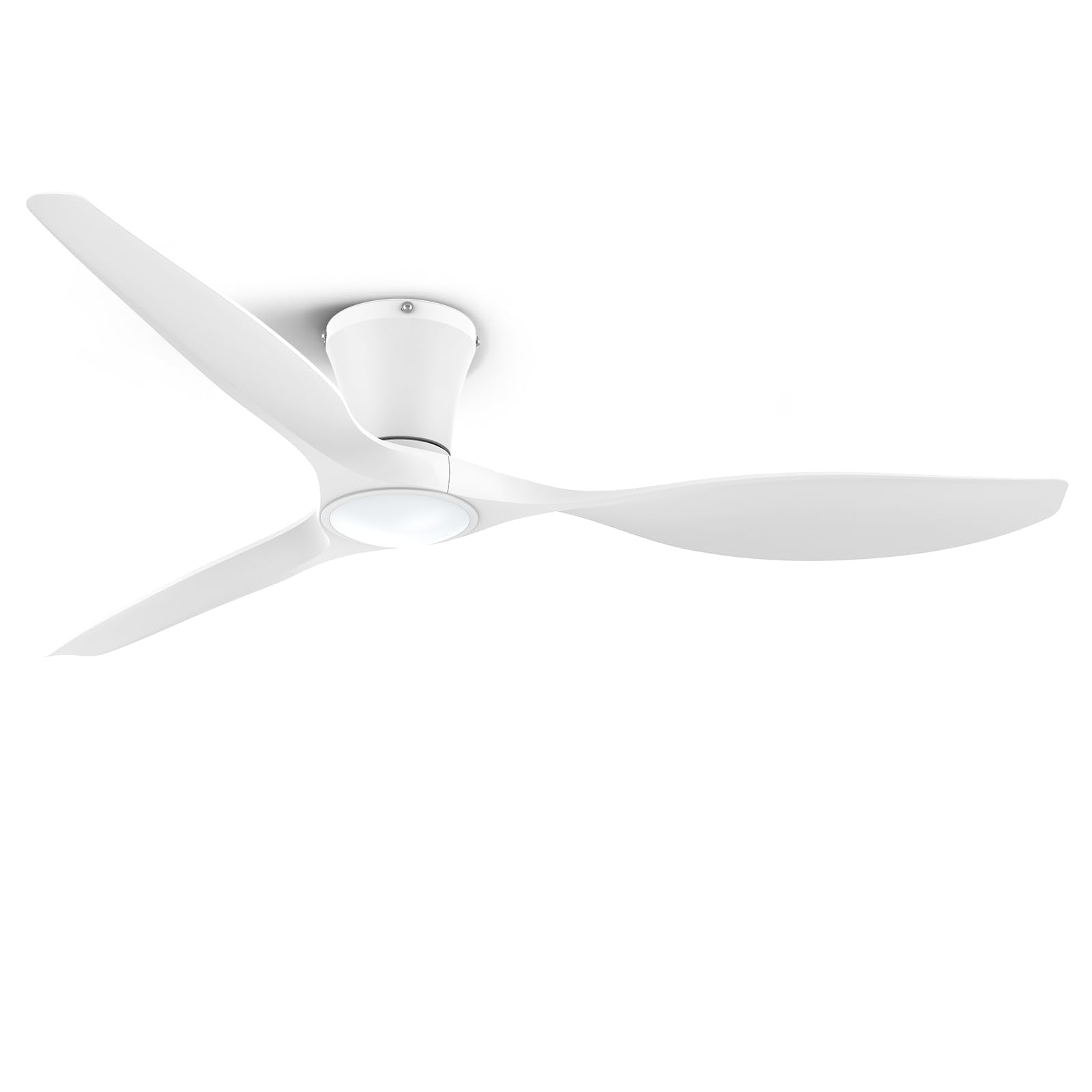 ocioc Ventilador de Techo con Luz Silencioso y Mando a Distancia, Lámpara Ventilador Grande LED Regulable, 6 Velocidades, DC Motor Reversible, Luz Regulable para Dormitorio, Salón, 132cm Blanco
