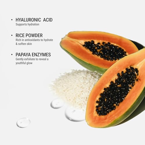 Image of JUNO & Co. JADE Clarifying Cleansing Powder, Refillable Enzyme Face Cleanser, Gentle Exfoliating Powder-to-Foam Cleanser with Rice & Papaya Enzymes, For Smooth Hydrated Skin, 35g