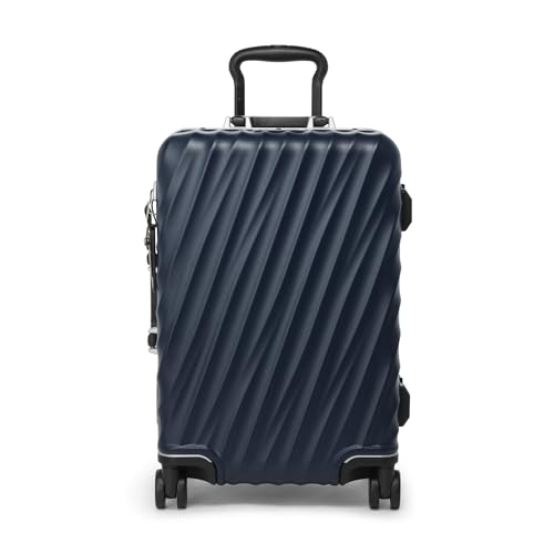 TUMI International 4 Wheel Carry On Suitcase, Navy Texture, Blue
